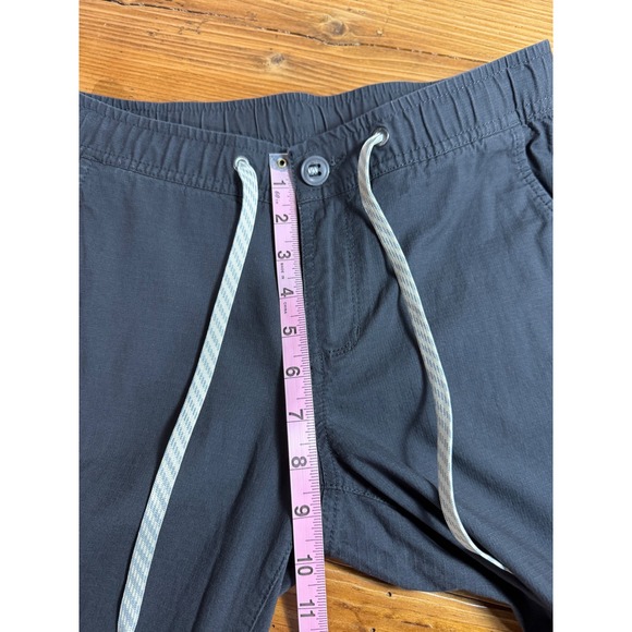 Vuori Womens Ripstop Slim Pant in Charcoal Midrise Drawstring Organic Cotton - Picture 10 of 13